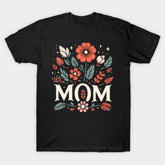 Mom Floral Art T-Shirt by Trendsdk